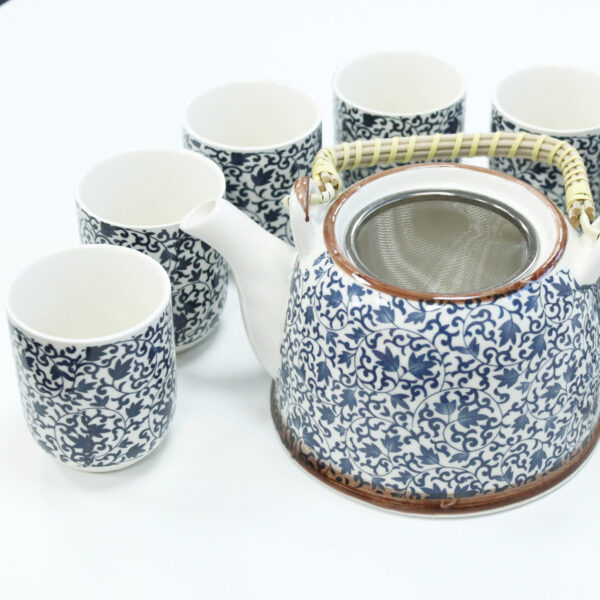 Herbal Teapot Set - Blue Pattern-