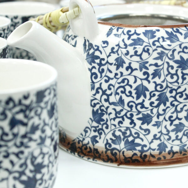 Herbal Teapot Set - Blue Pattern-2