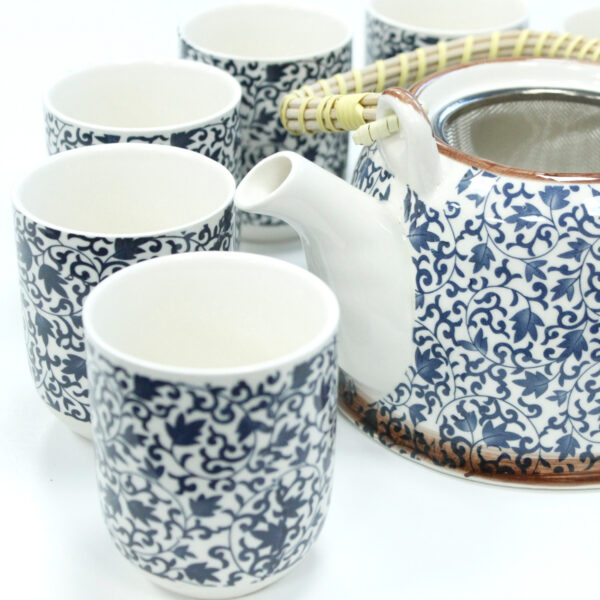 Herbal Teapot Set - Blue Pattern-3